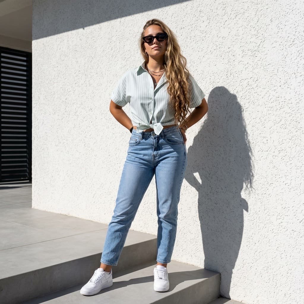 Jeans Mom Fit - Vue 1