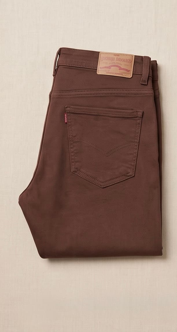 Jeans Mom Fit Marron - Vue 3