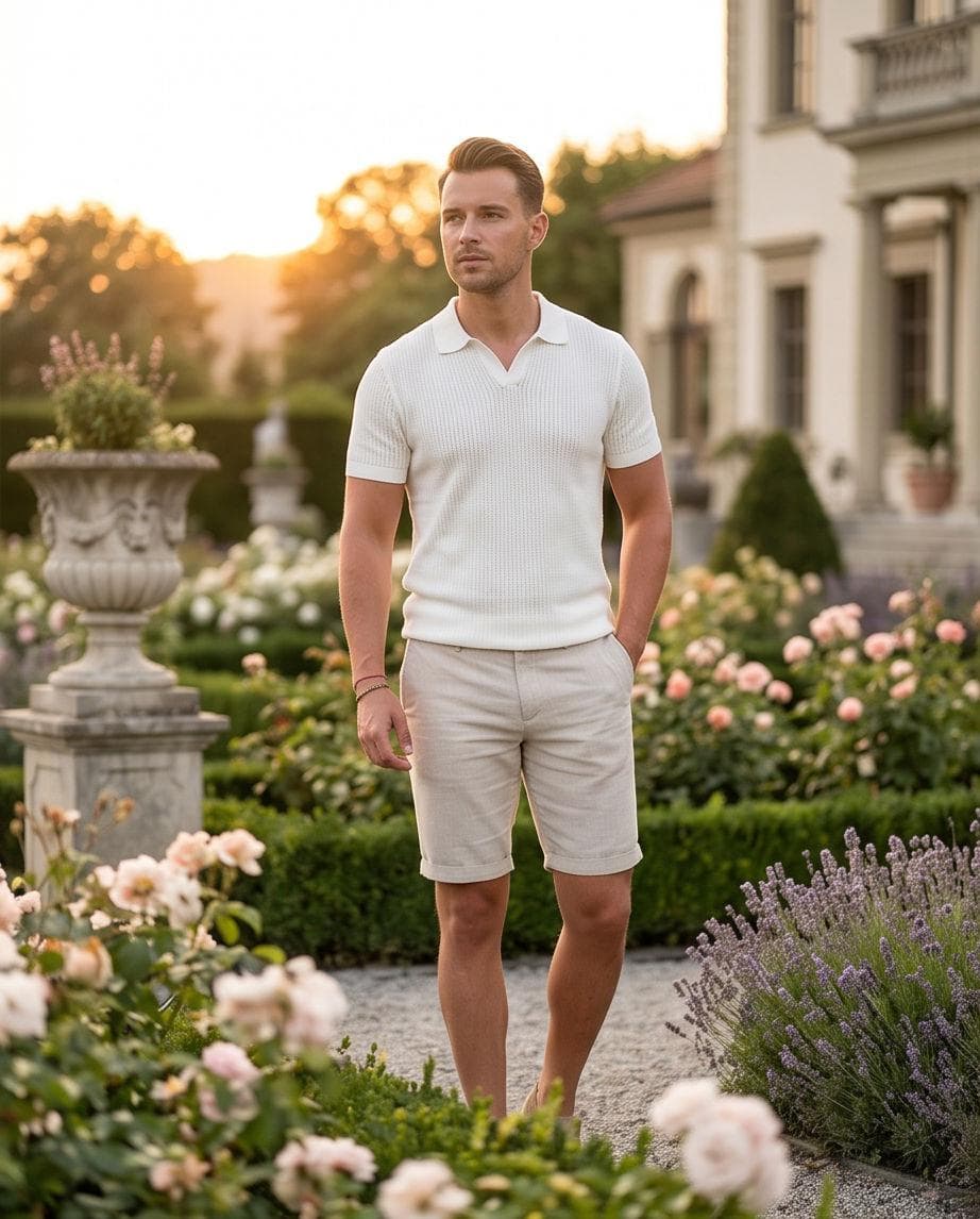Short en lin et coton - Vue 1