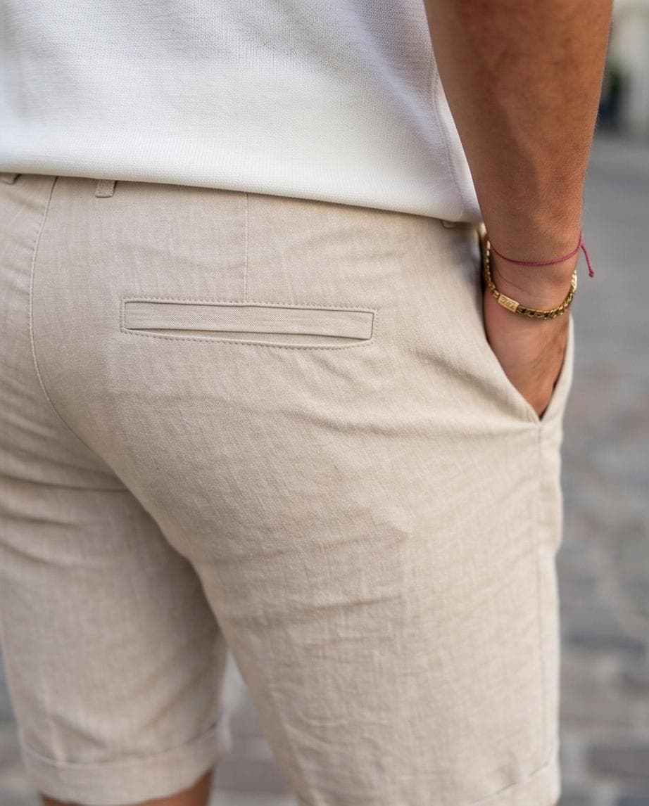 Short en lin et coton - Vue 2