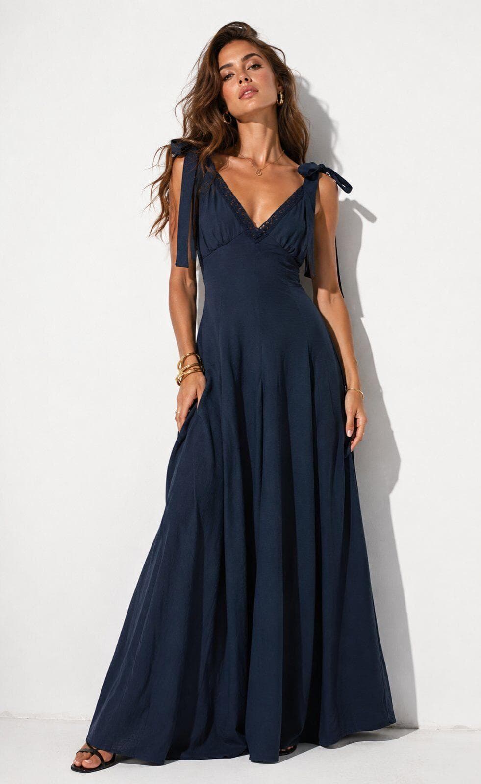 Robe longue fluide Blue Marine - Vue 1